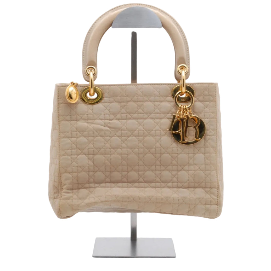 Dior Lady Dior Vintage Handbag - Beige, Nylon