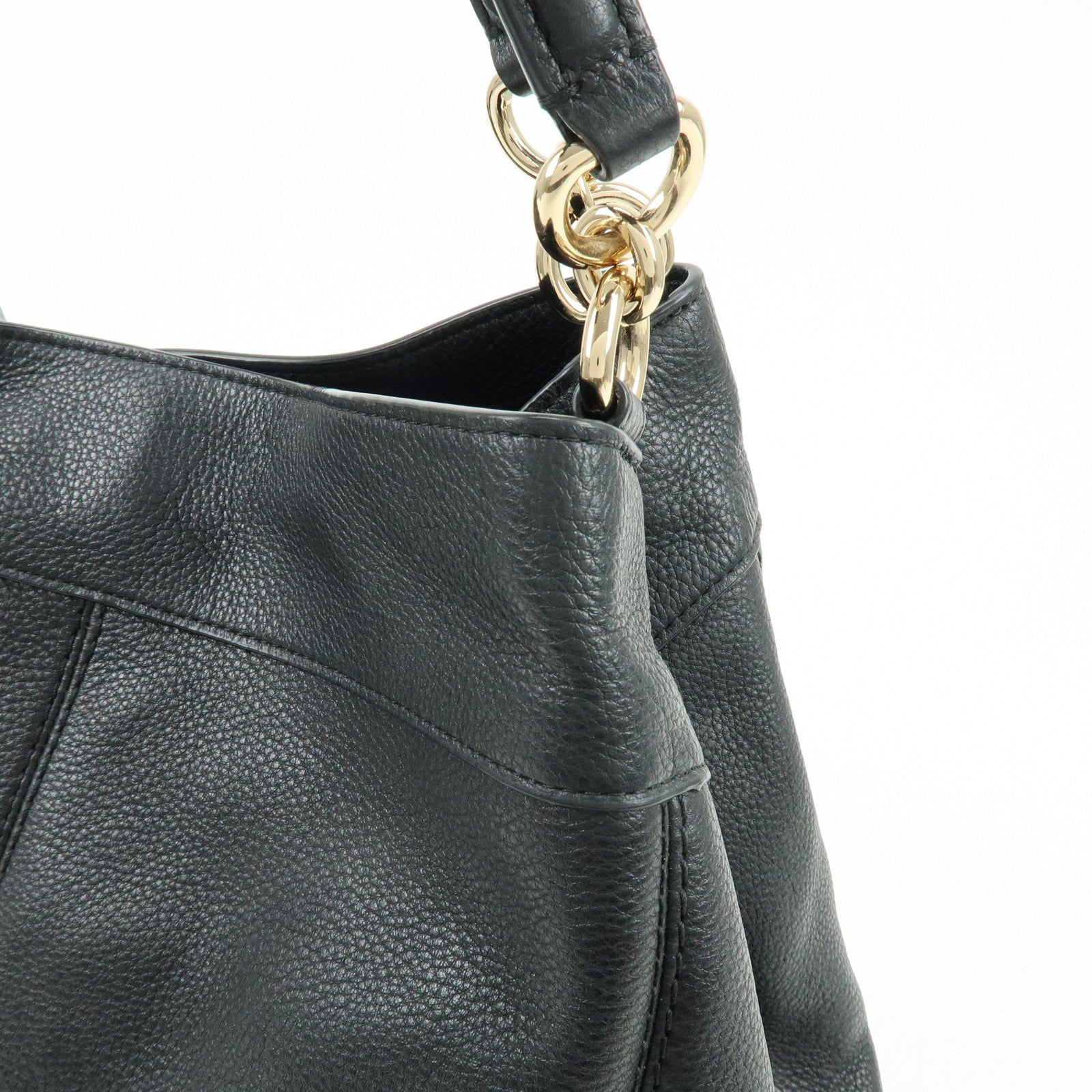 Coach Logo Shoulder Bag - Black, Leather