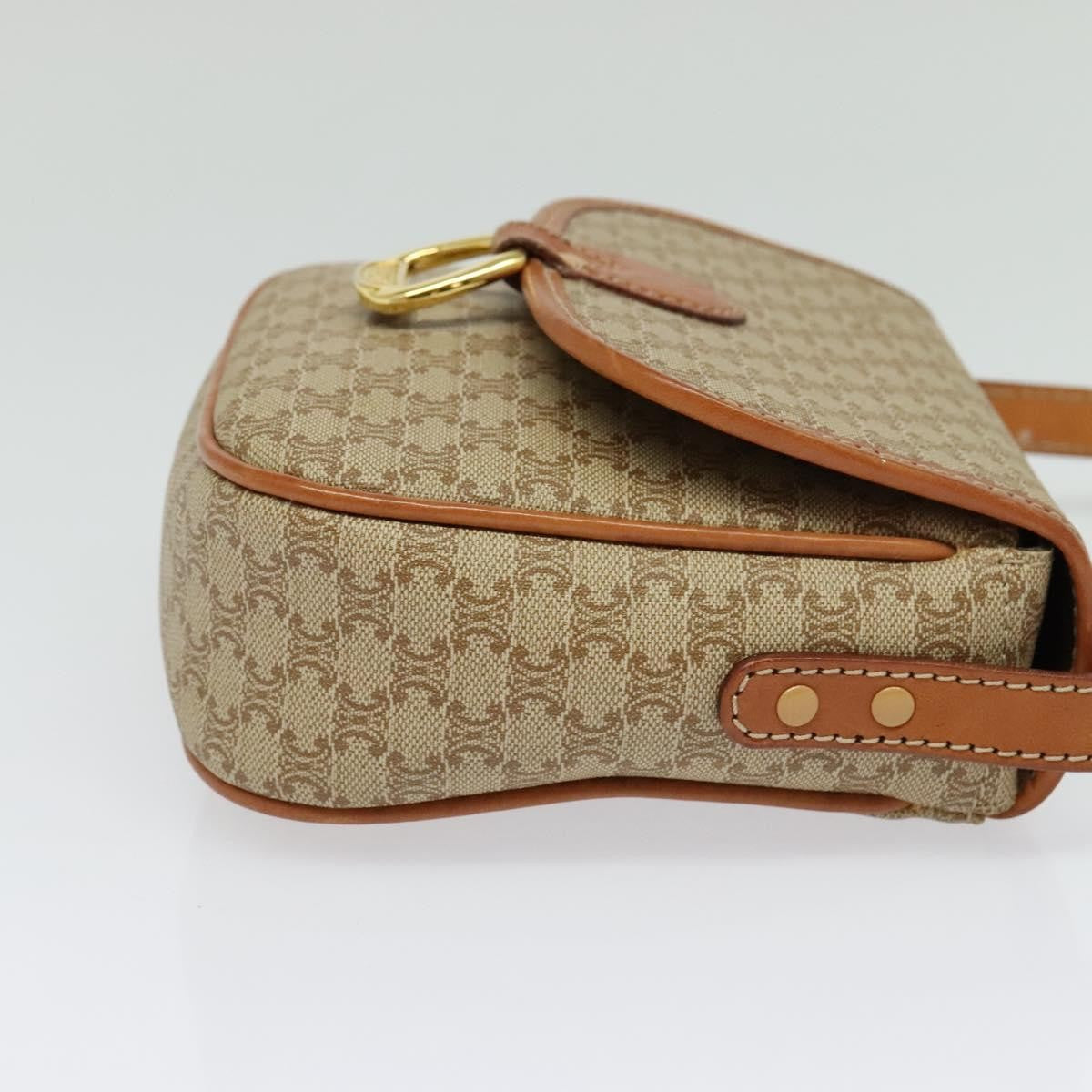 Celine Macadam Shoulder Bag - Beige/Gold, PVC Leather