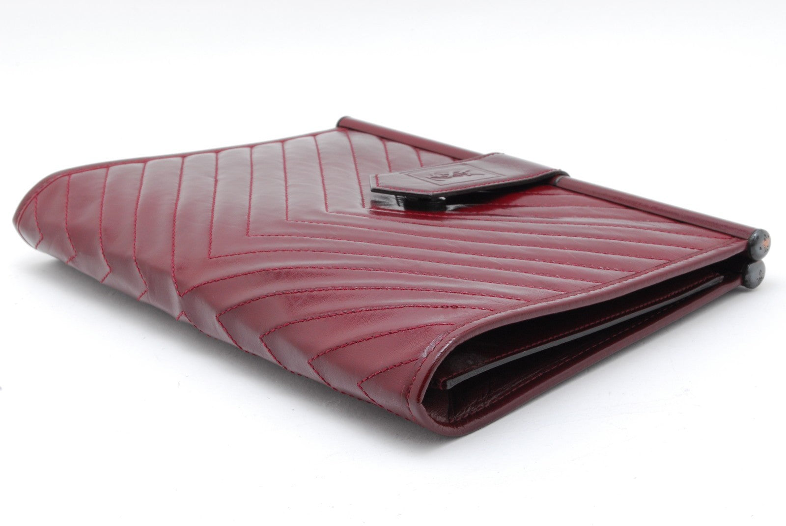 Saint Laurent Yves Clutch Bag - Red Bordeaux, Leather