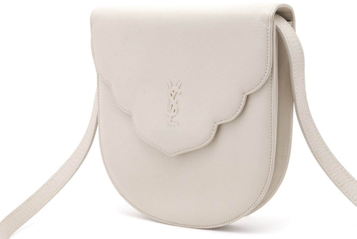 Yves Saint Laurent YSL Flap Bag - White, Leather