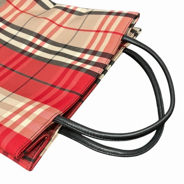 Burberry London Nova Check Handbag - Red, Canvas x Leather