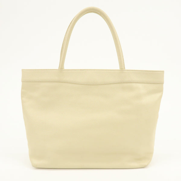 Chanel Coco Mark Caviarskin Tote Bag - Ivory, Leather