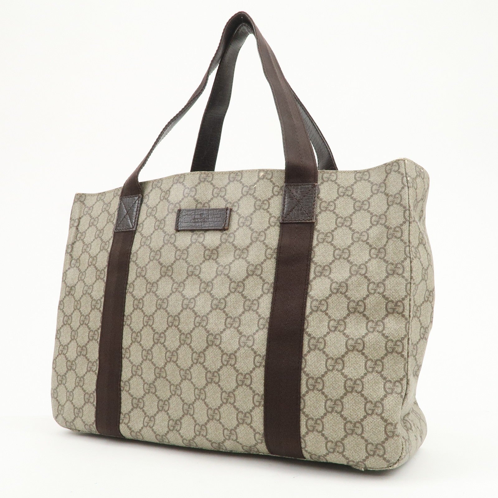 Gucci Tote Bag - Brown, GG Supreme Canvas Leather