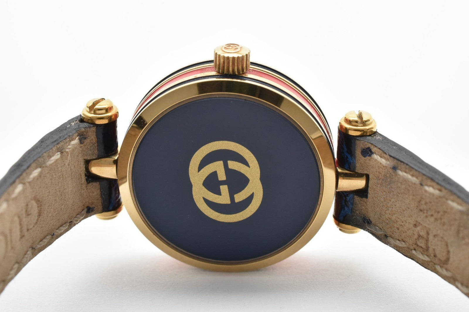 Gucci 2000L Watch - White, Gold, Blue, Stainless Steel, Leather