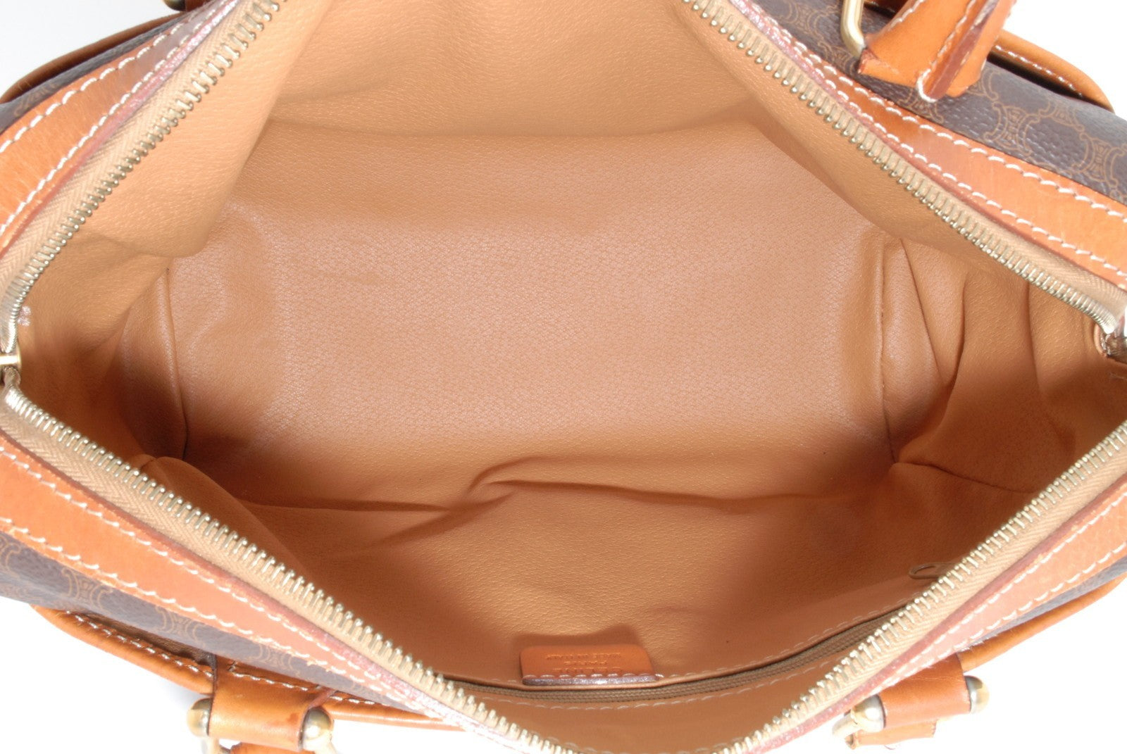 Celine Macadam Boston Hand Bag - Brown, PVC Leather