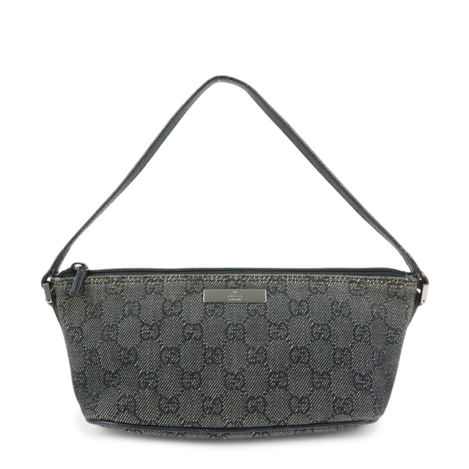Gucci Boat Bag Accessory Pouch - Black, GG Canvas Leather 