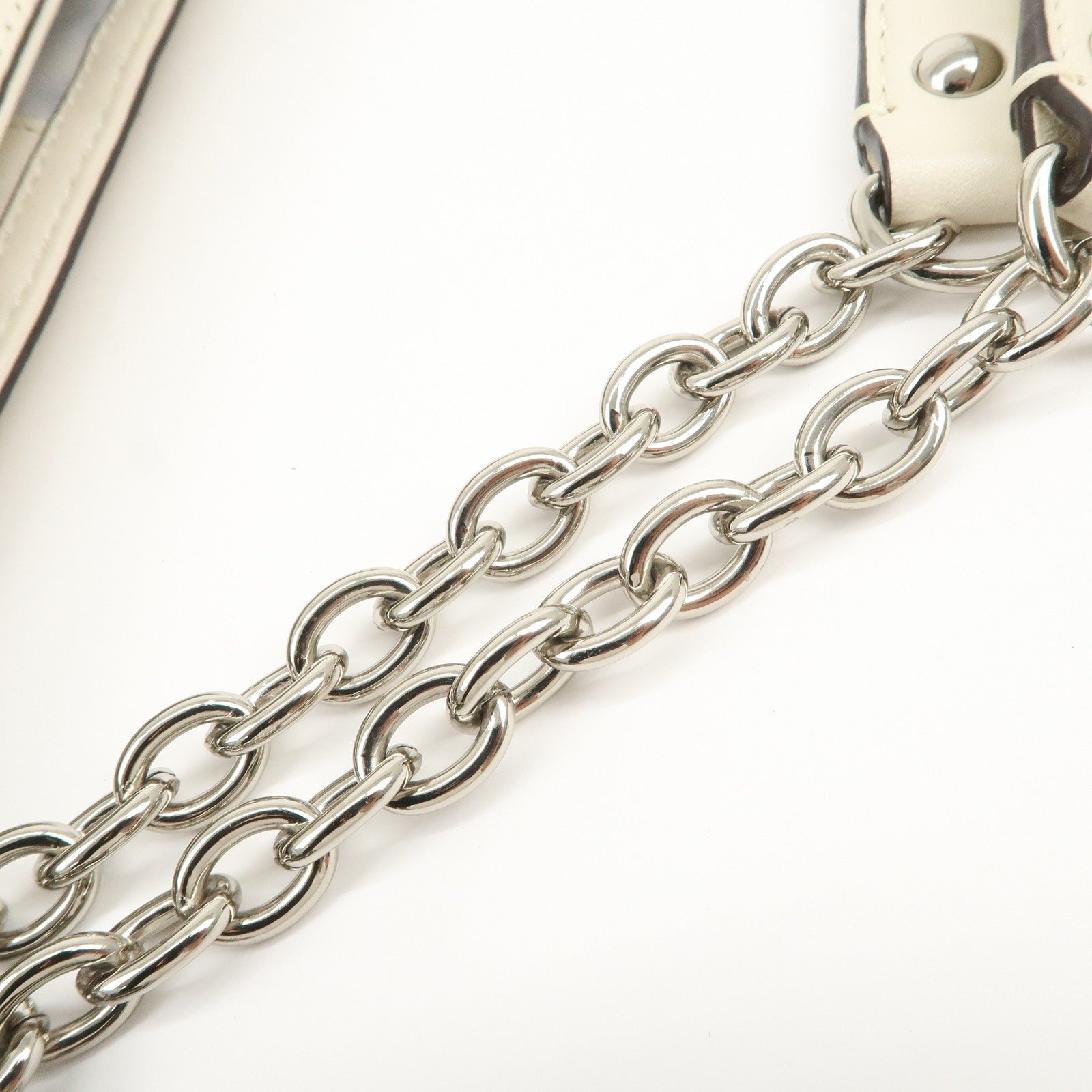 Coach Leather Chain Shoulder Bag - Ivory, Leather