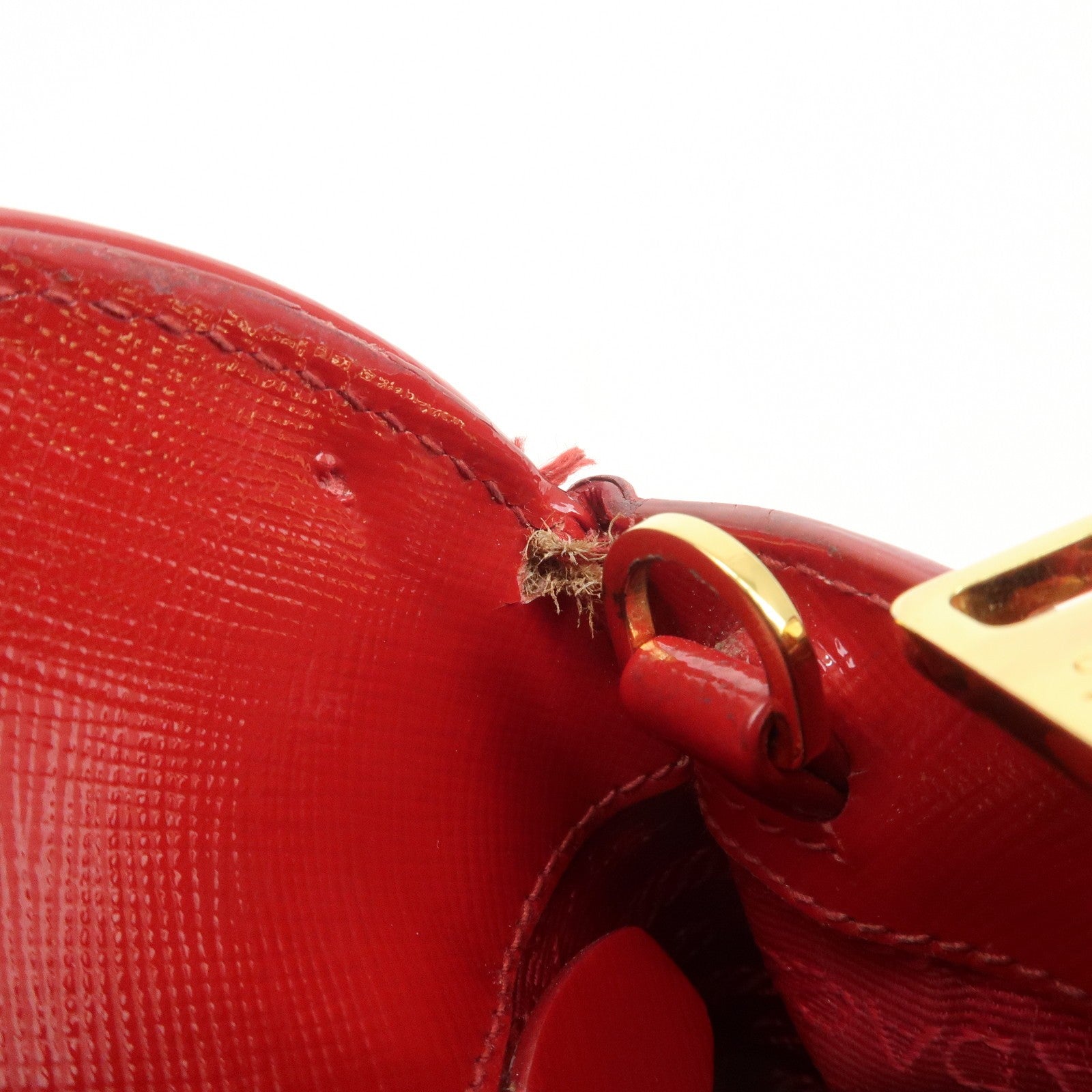 Prada BN2567 Hand Bag - Red, Patent Leather 