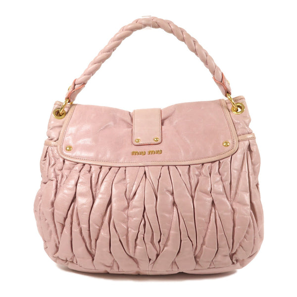 Miu Miu GHW Matelasse Coffer 2 Way Shoulder Bag - Pink, Calfskin Leather 