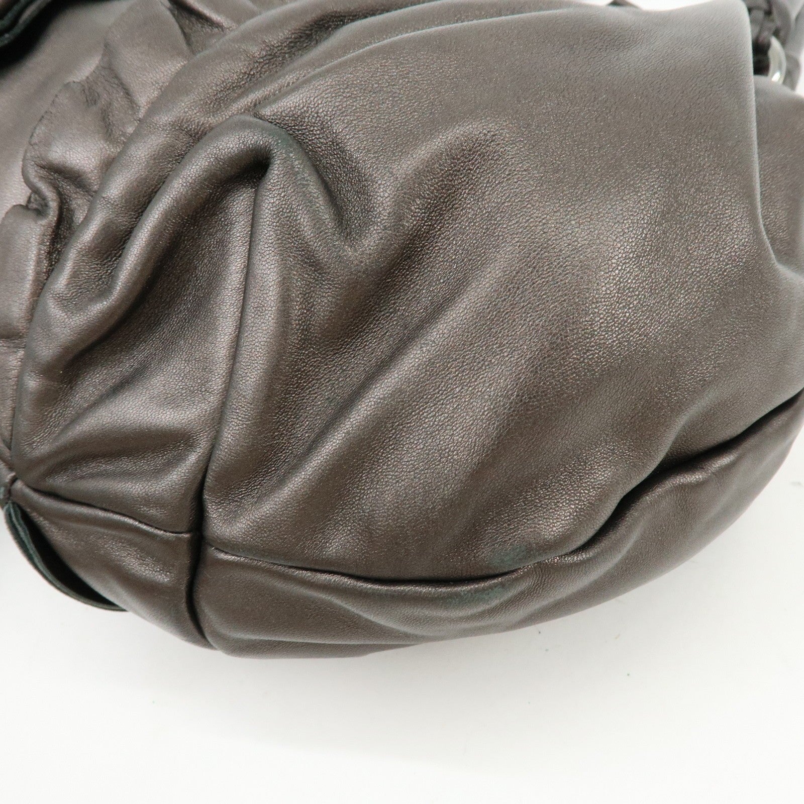 Prada Gathered Tote Bag - Brown, Nappa Leather