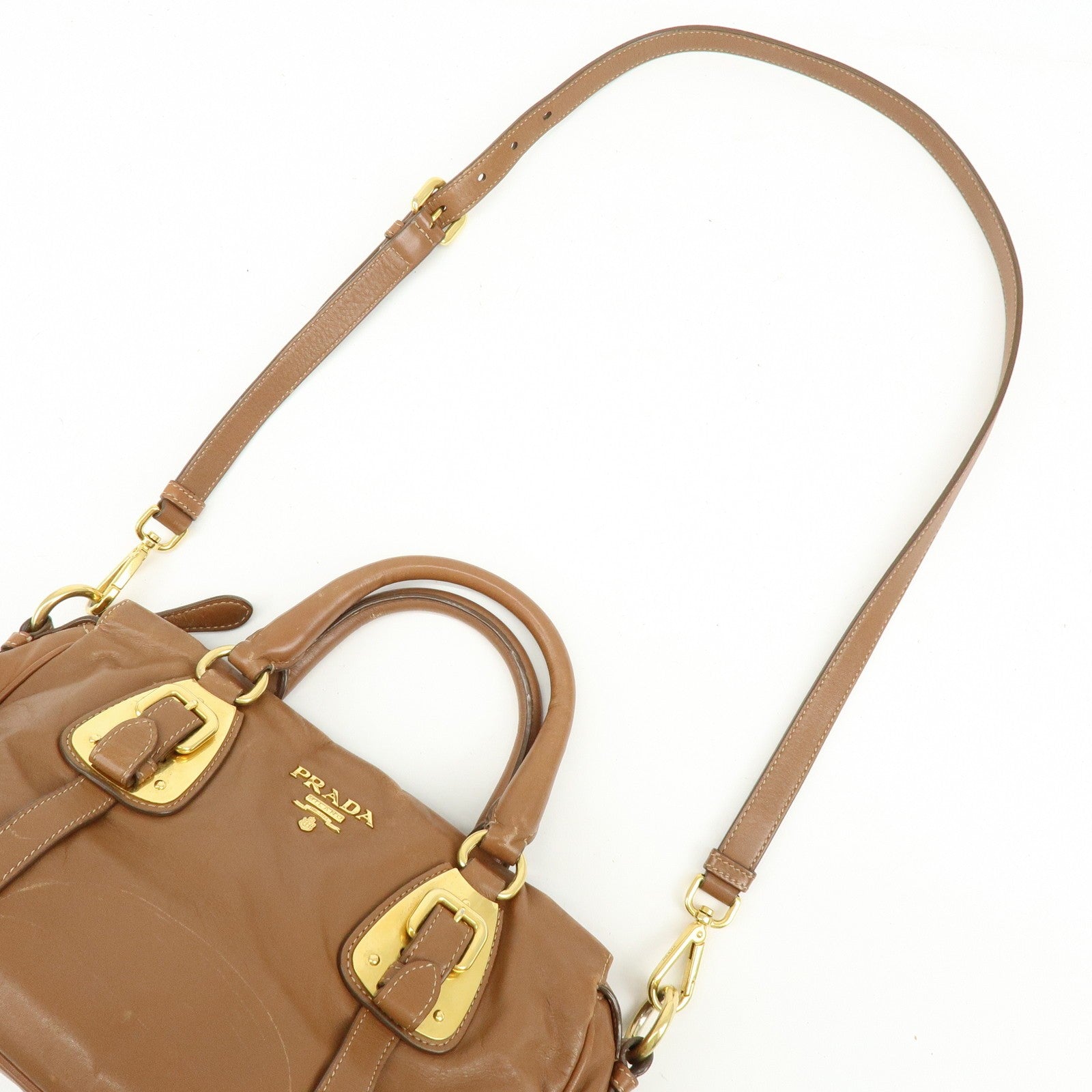 Prada 2Way Bag Handbag - Brown, Leather