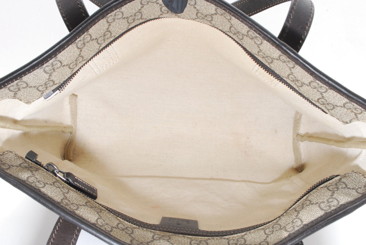 Gucci GG Supreme Tote Bag - Brown, PVC Leather