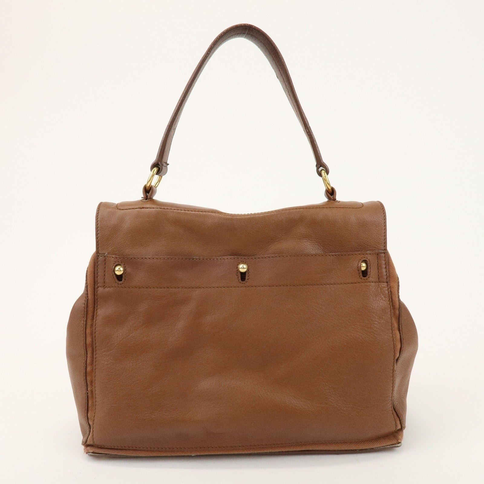 Saint Laurent Muse Two Hand Bag - Brown, Leather Canvas