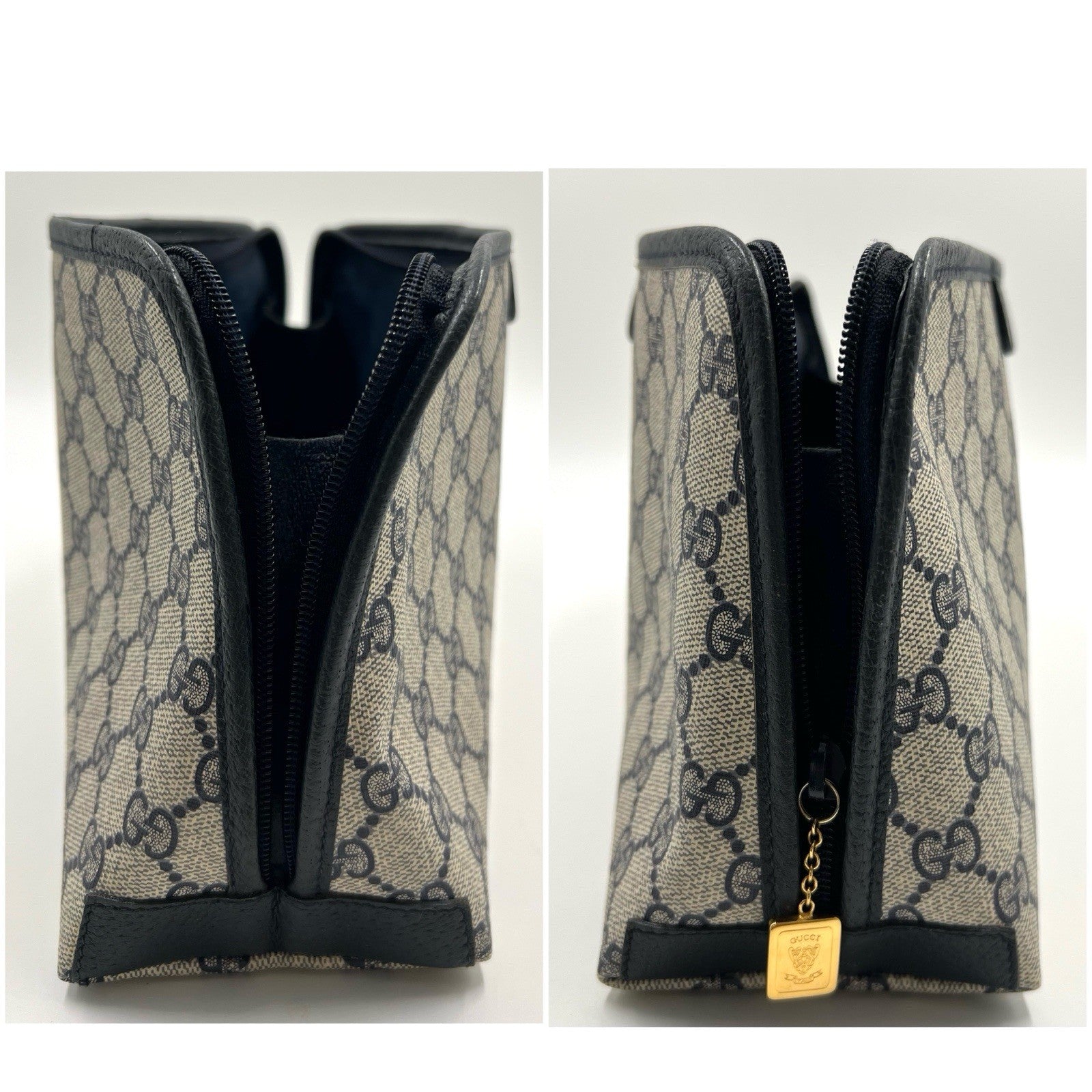 Gucci GG Supreme Clutch - Gold Navy, PVC Leather