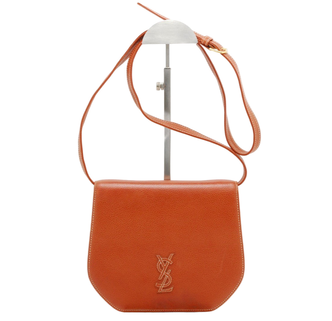 Saint Laurent Yves Cassandra Shoulder Bag - Brown, Leather 