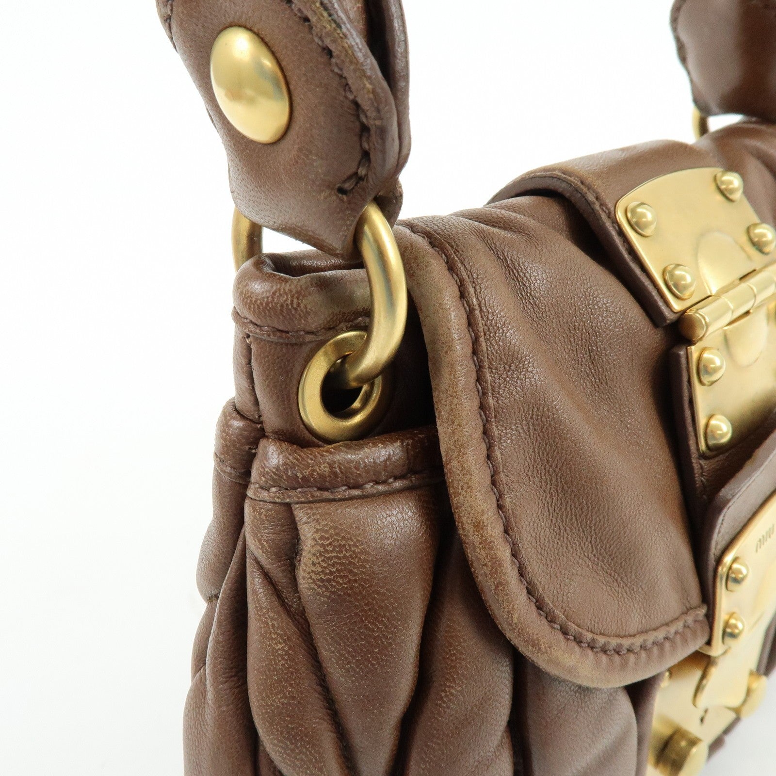 Miu Miu 5BH188 Handbag - Brown, Leather