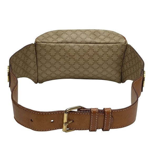Celine Macadam Waist Pouch/Body Bag - Beige x Brown, Leather