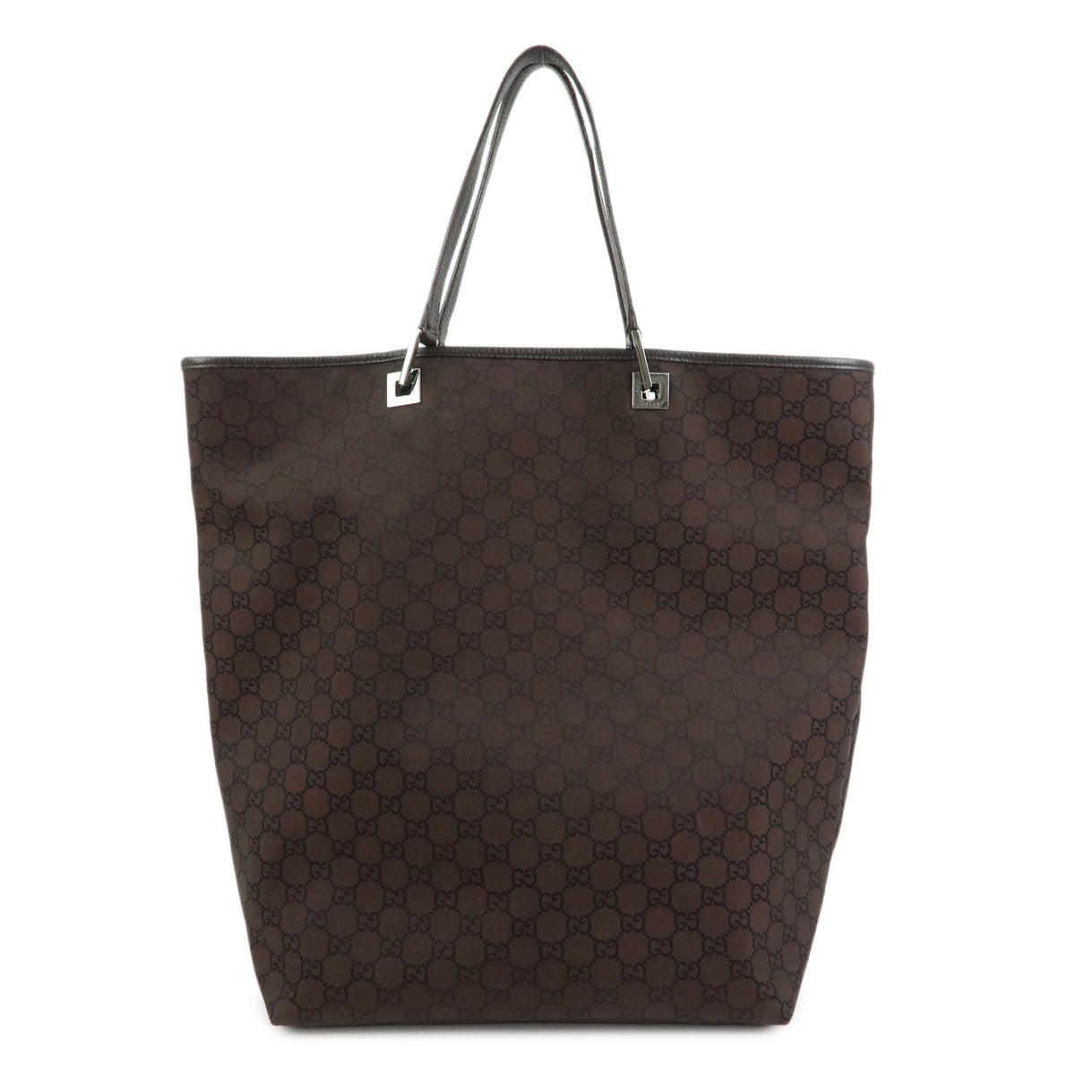Gucci GG Nylon Leather Tote Bag - Brown, Nylon Leather
