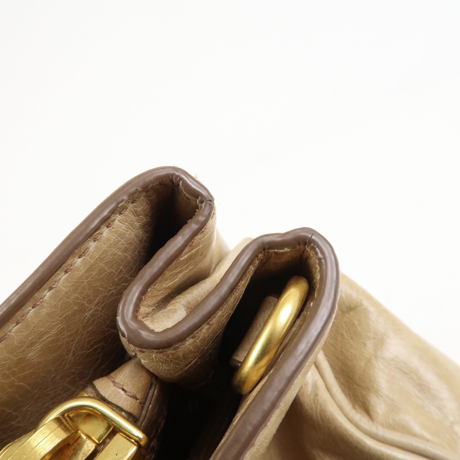 Prada 2Way Bag Hand Bag - Beige, Leather