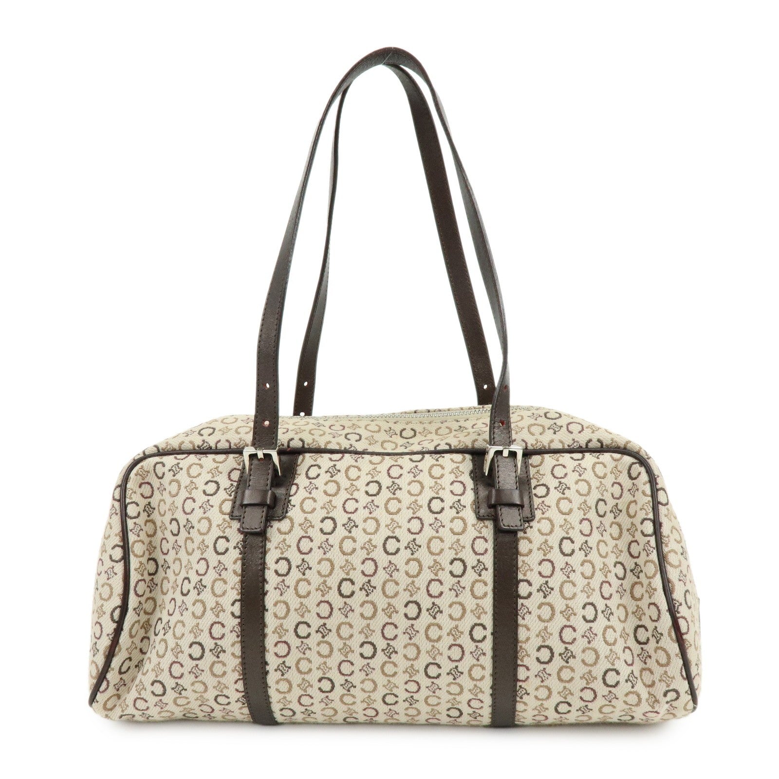 Celine C Macadam Hand Bag - Beige, Canvas and Leather