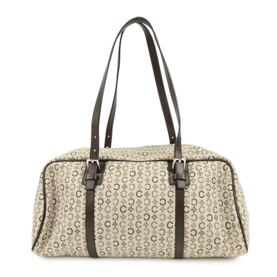 Celine C Macadam Hand Bag - Beige, Canvas and Leather