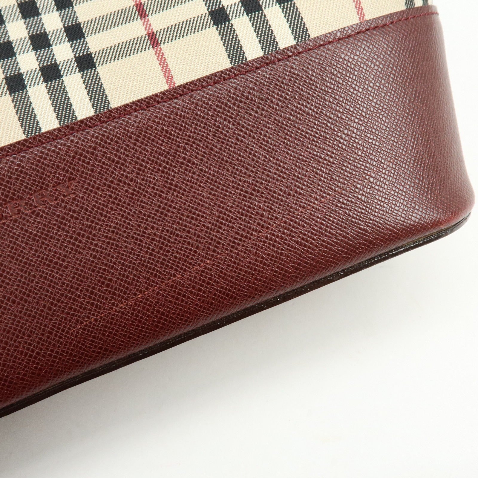 Burberry Shoulder Bag - Beige, Bordeaux, Canvas Leather