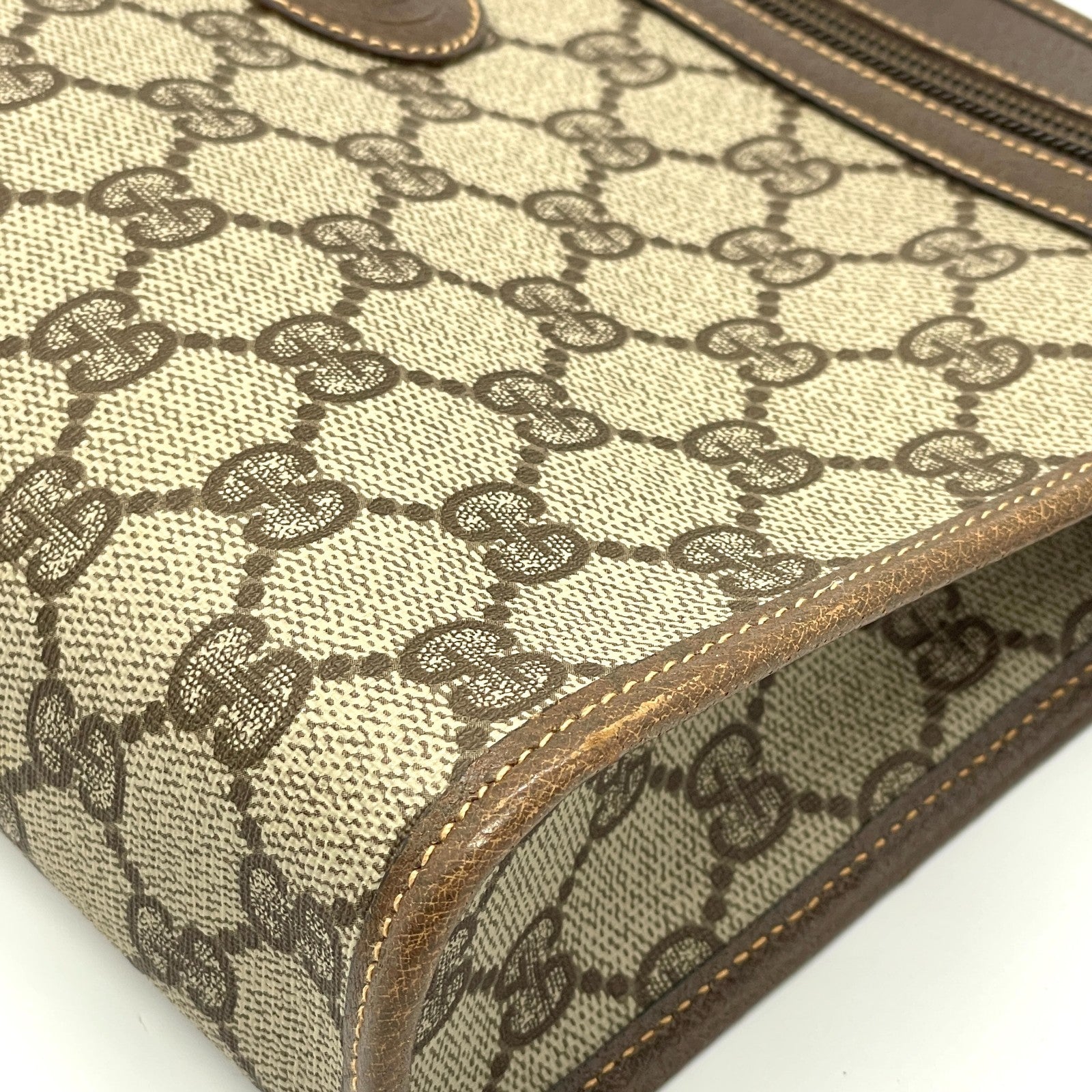 Gucci GG Clutch Bag - Brown, PVC Leather 