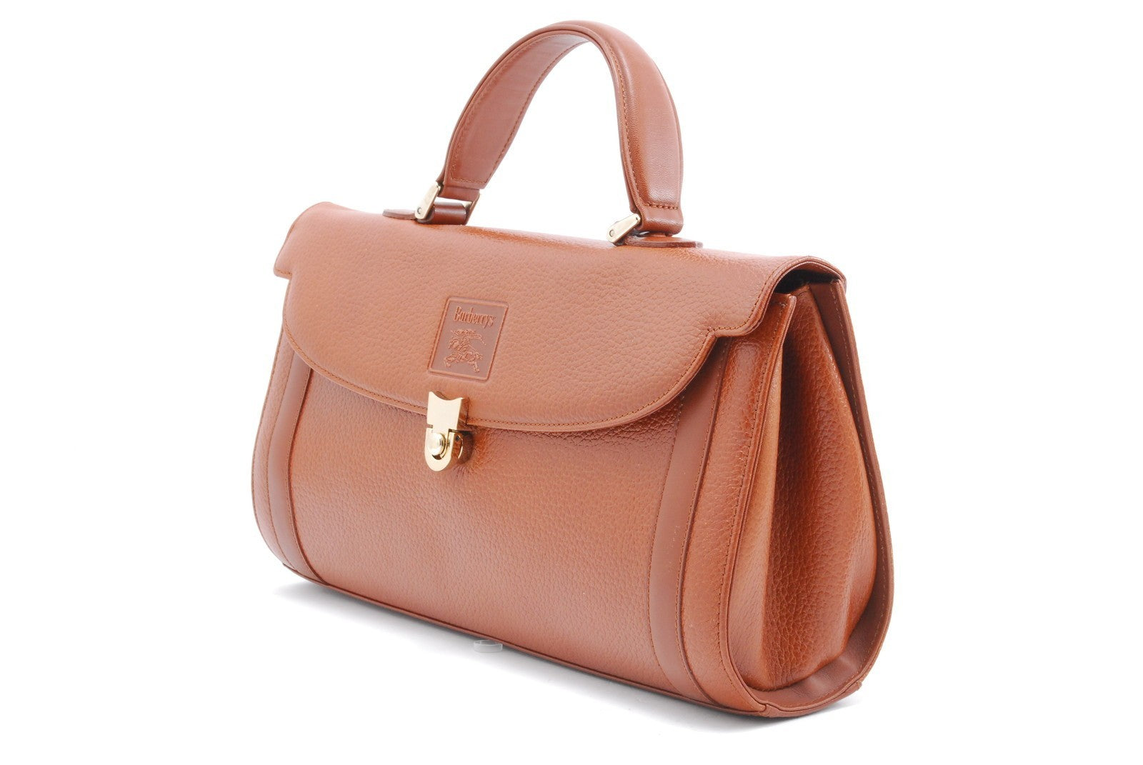 Burberry Vintage Top Handle Handbag - Brown, Leather