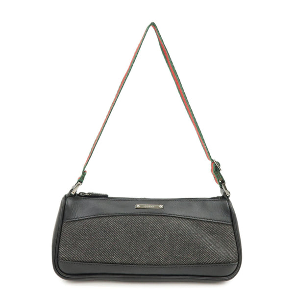 Gucci Hand Bag - Black, Denim, Leather
