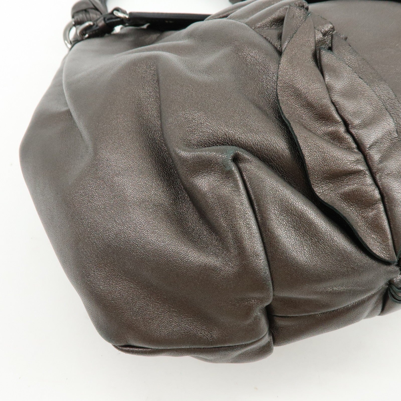 Prada Gathered Tote Bag - Brown, Nappa Leather