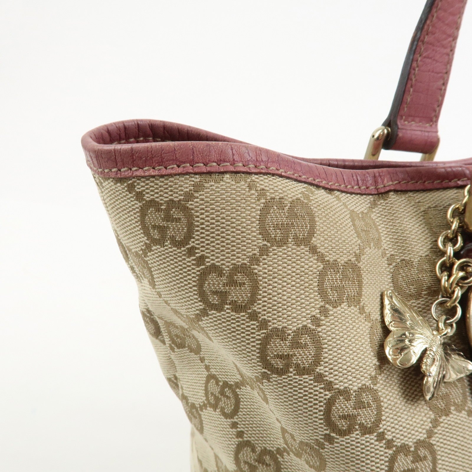 Gucci Tote Bag - Beige Pink, GG Canvas Leather 