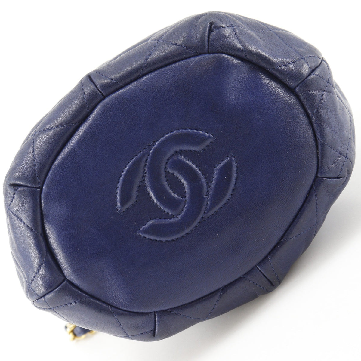 Chanel Matelasse Drawstring Shoulder Bag - Navy Blue, Lambskin