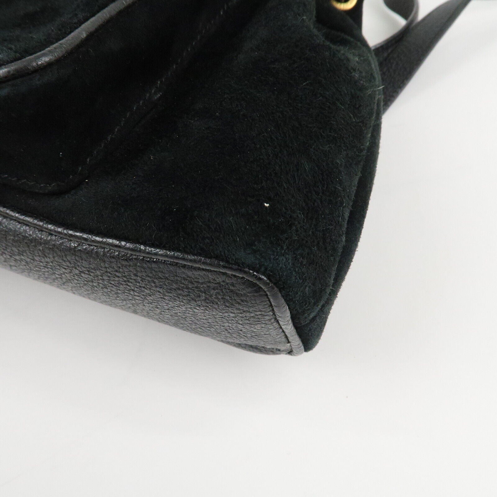 Gucci Bamboo Backpack - Black, Suede, Leather