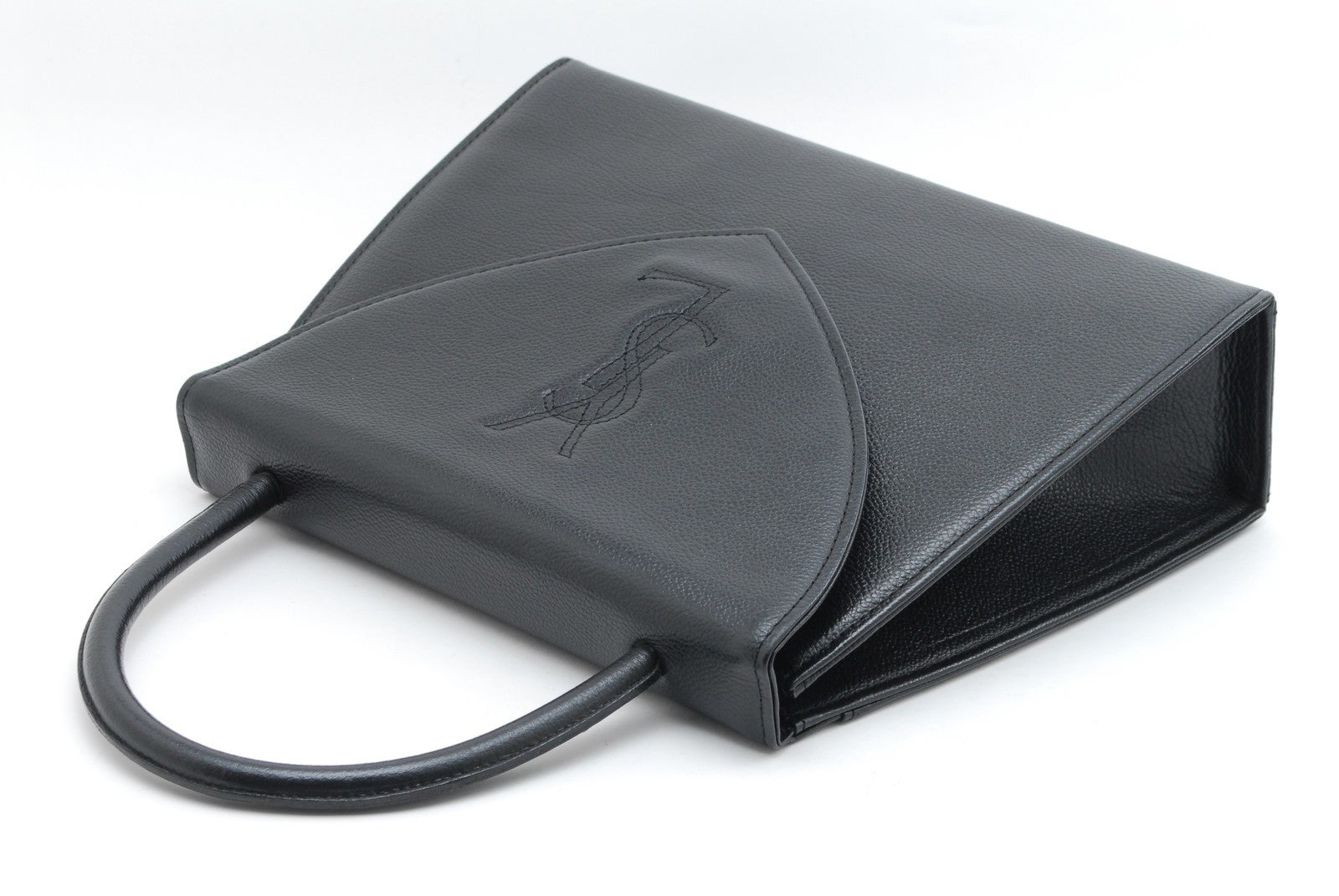Saint Laurent Vintage Top Handle Handbag - Black, Leather