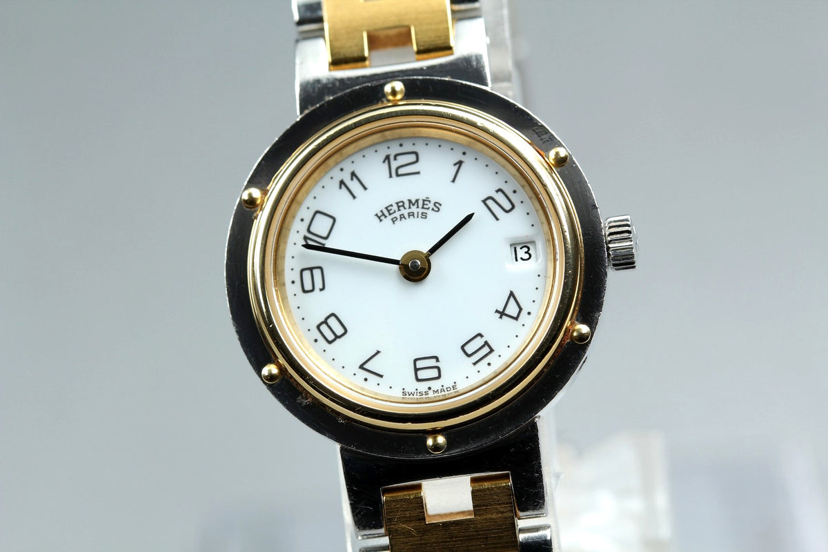 Hermès Clipper Wristwatch - White, Stainless Steel