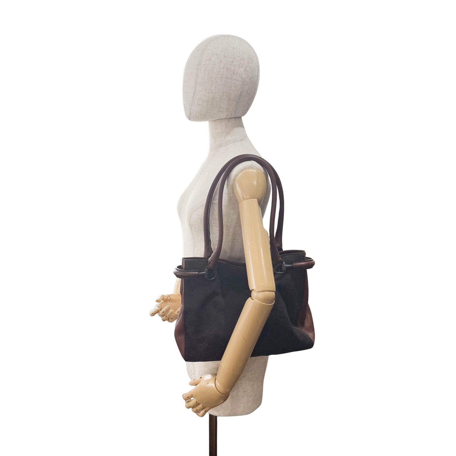 Gucci Horsebit Shoulder Bag - Brown, Canvas