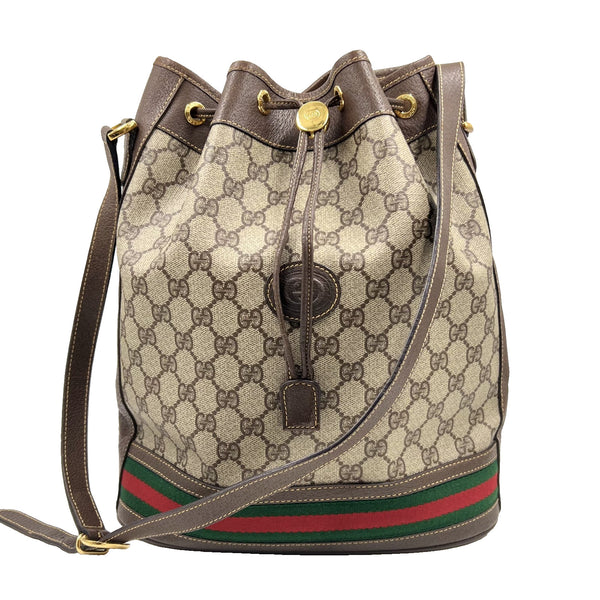 Gucci Vintage GG Sherry Line Shoulder Bag - Beige, Leather