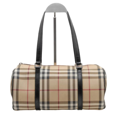 Burberry Nova Check Barrel Handbag - Beige Black, PVC Leather
