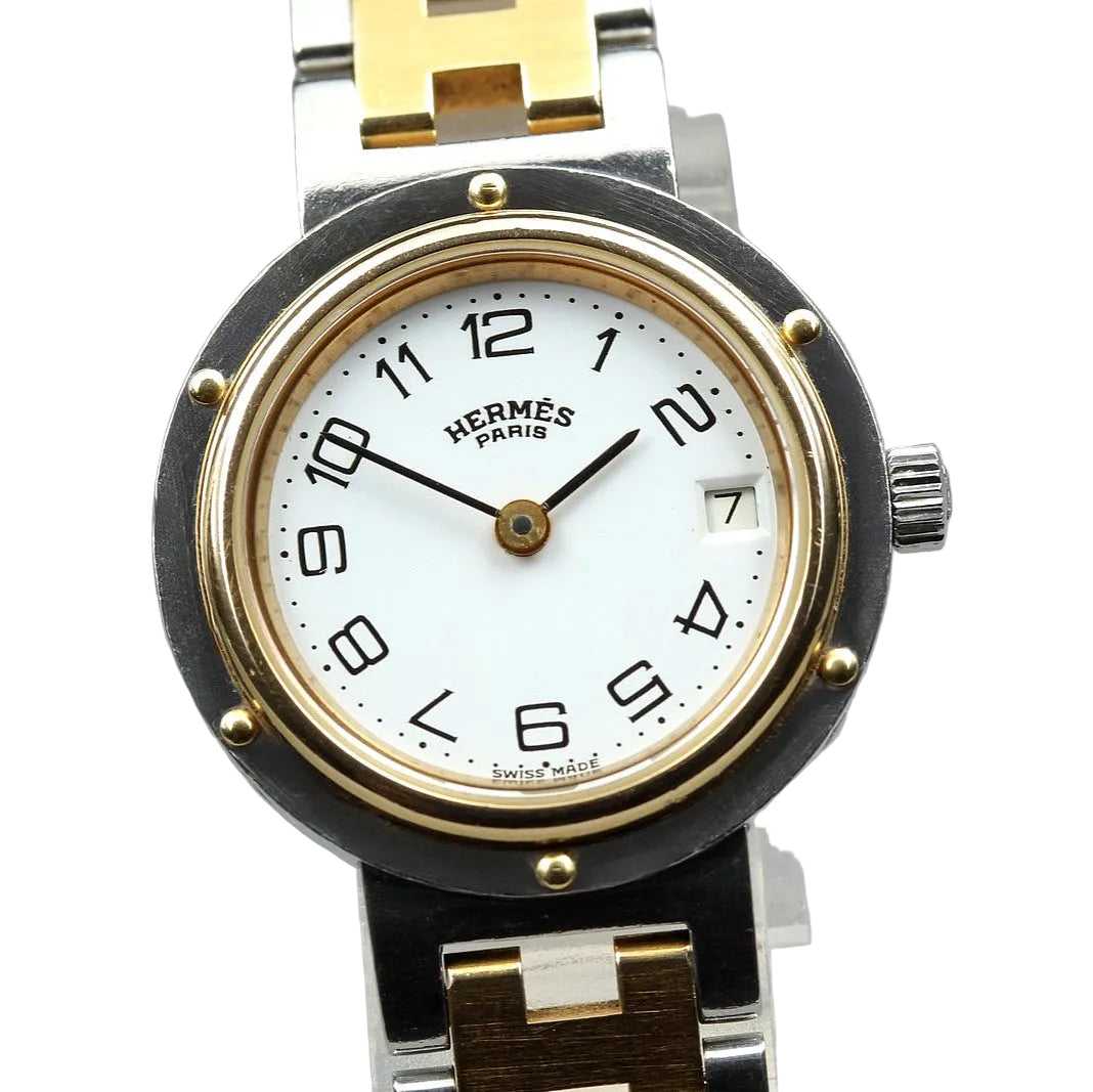 Hermès Clipper Wristwatch - White, Stainless Steel
