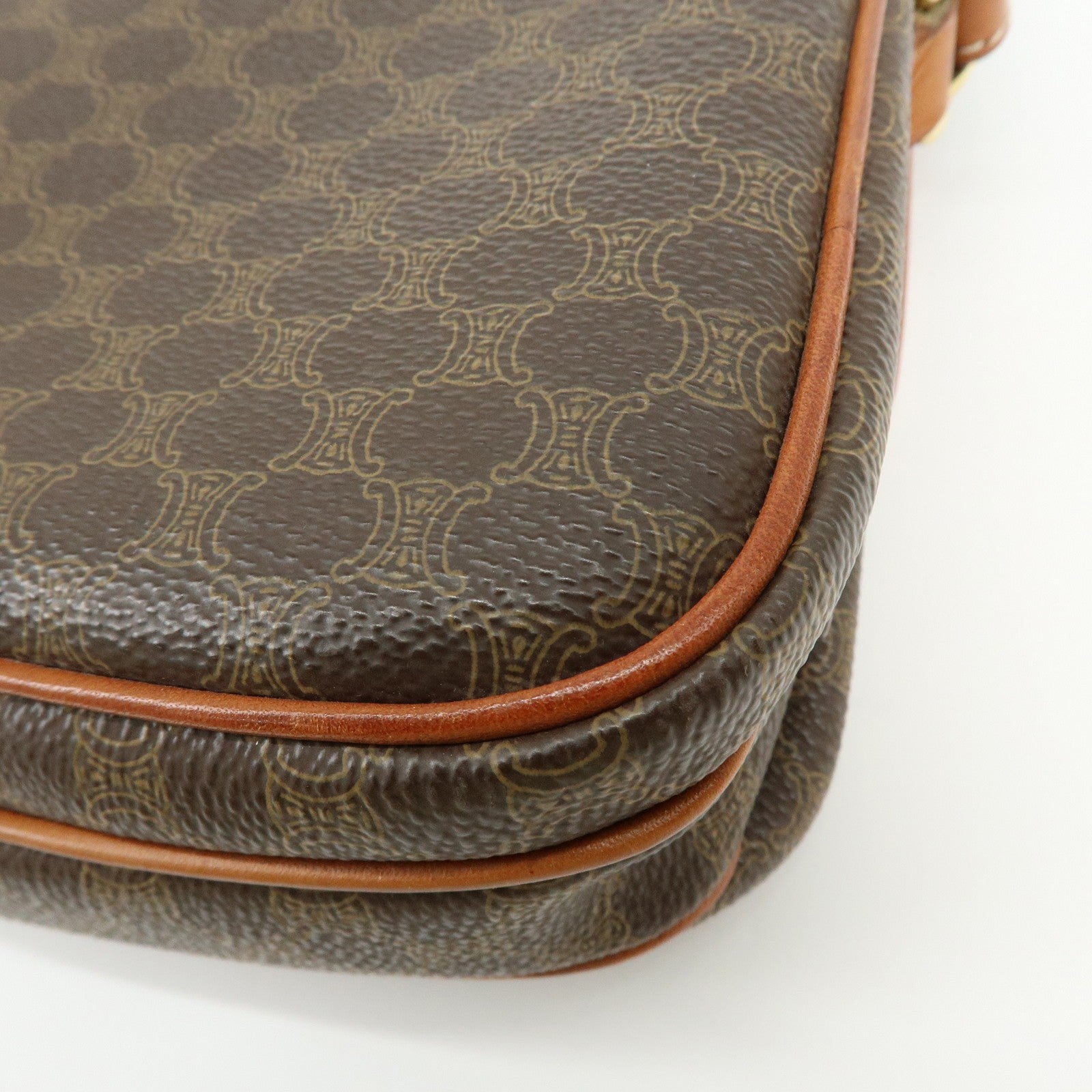 Celine Macadam Shoulder Crossbody Bag - Brown, PVC Coating Canvas, Leather