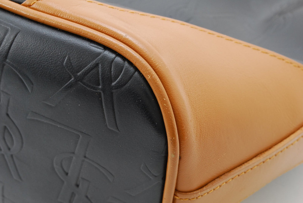 Saint Laurent YSL Monogram Shoulder Bag - Black, Leather