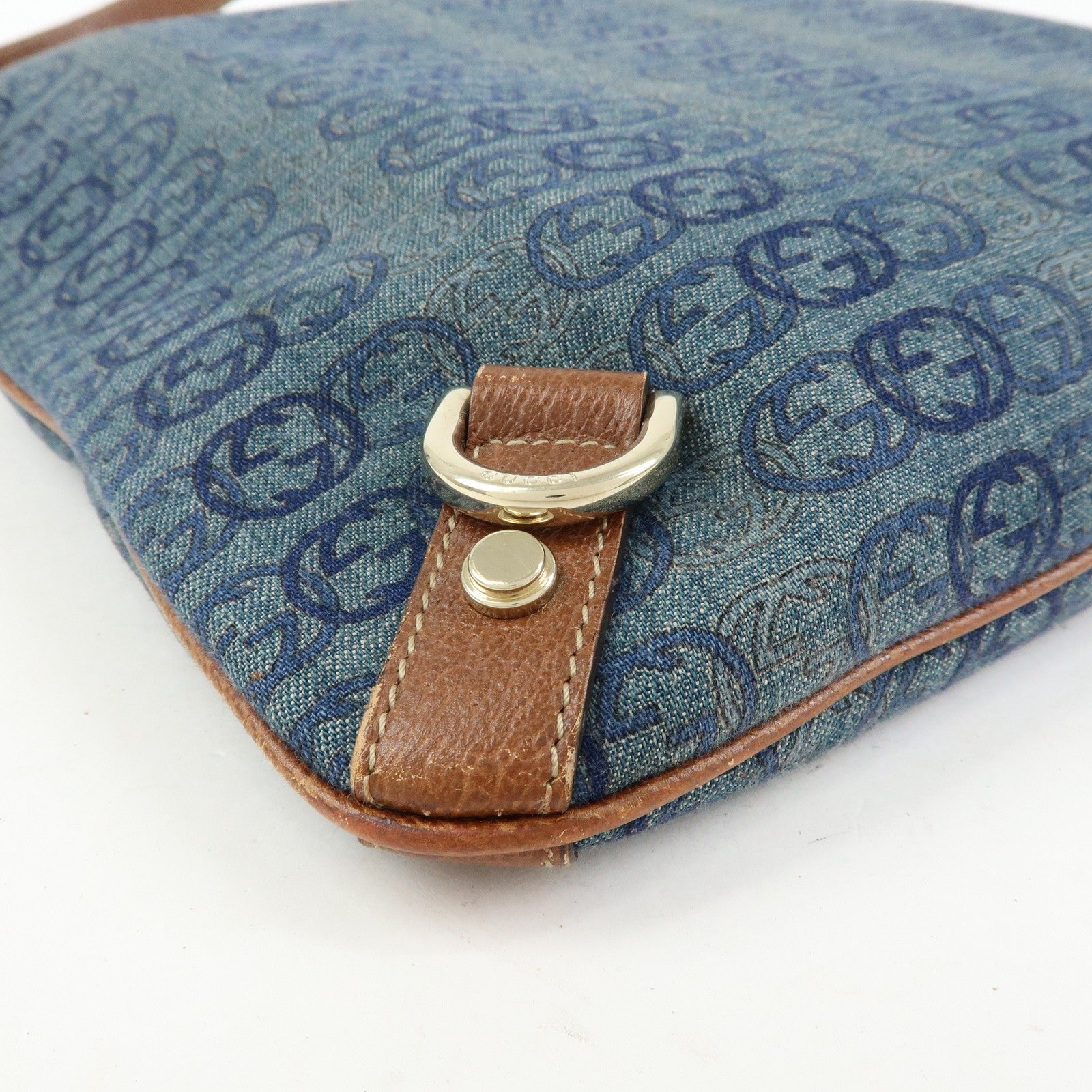 Gucci Abbey Shoulder Bag - Blue, Denim and Leather