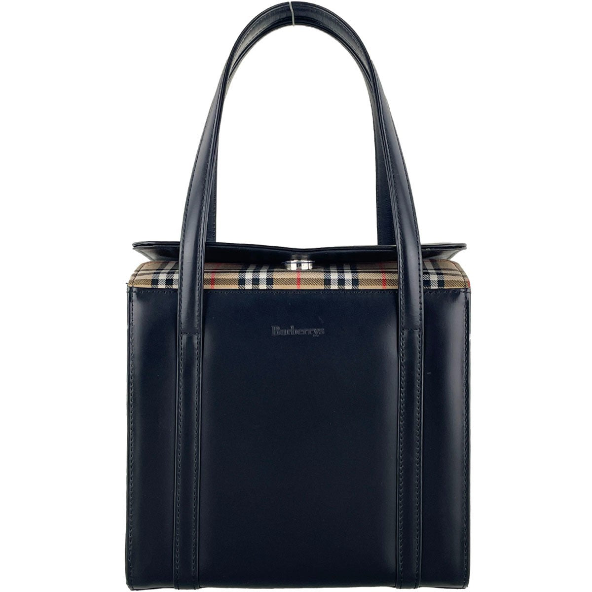 Burberry London Leather Fabric Handbag - Black, Leather