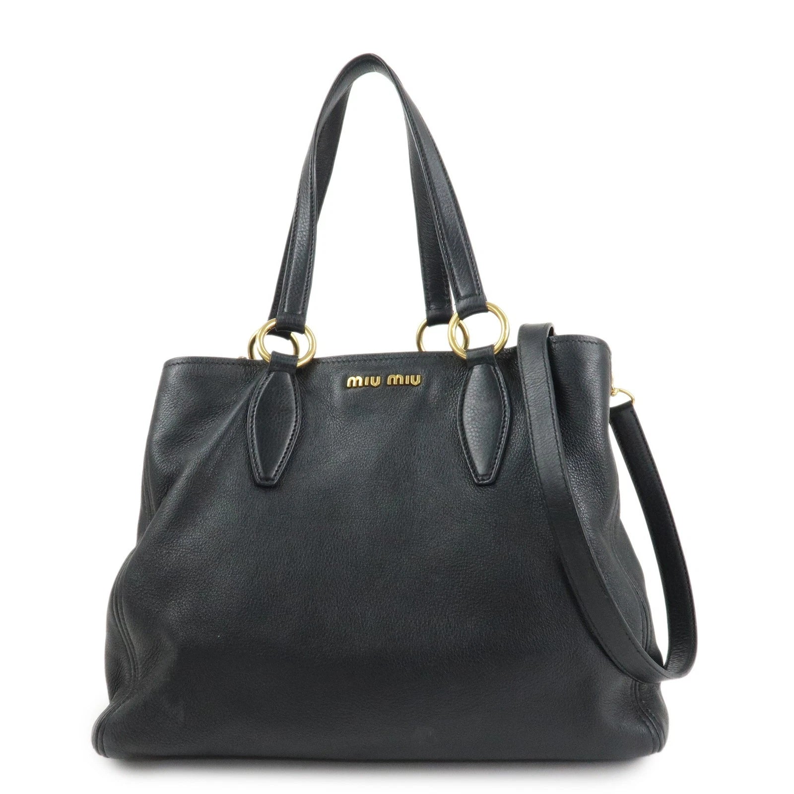 MIU MIU Shoulder Bag - Black, Leather