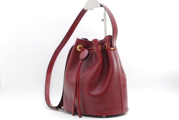 Cartier Must de Cartier Drawstring Shoulder Bag - Red, Leather