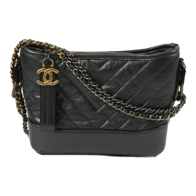 Chanel Mini Gabrielle Chain Shoulder Bag - Silver, Calfskin Leather
