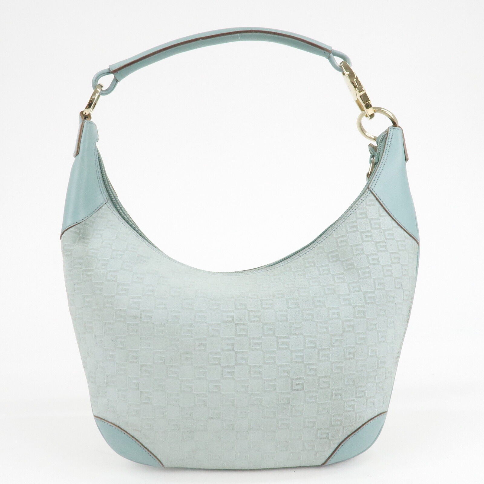 Gucci Shoulder Bag - Light Blue, Suede, Leather