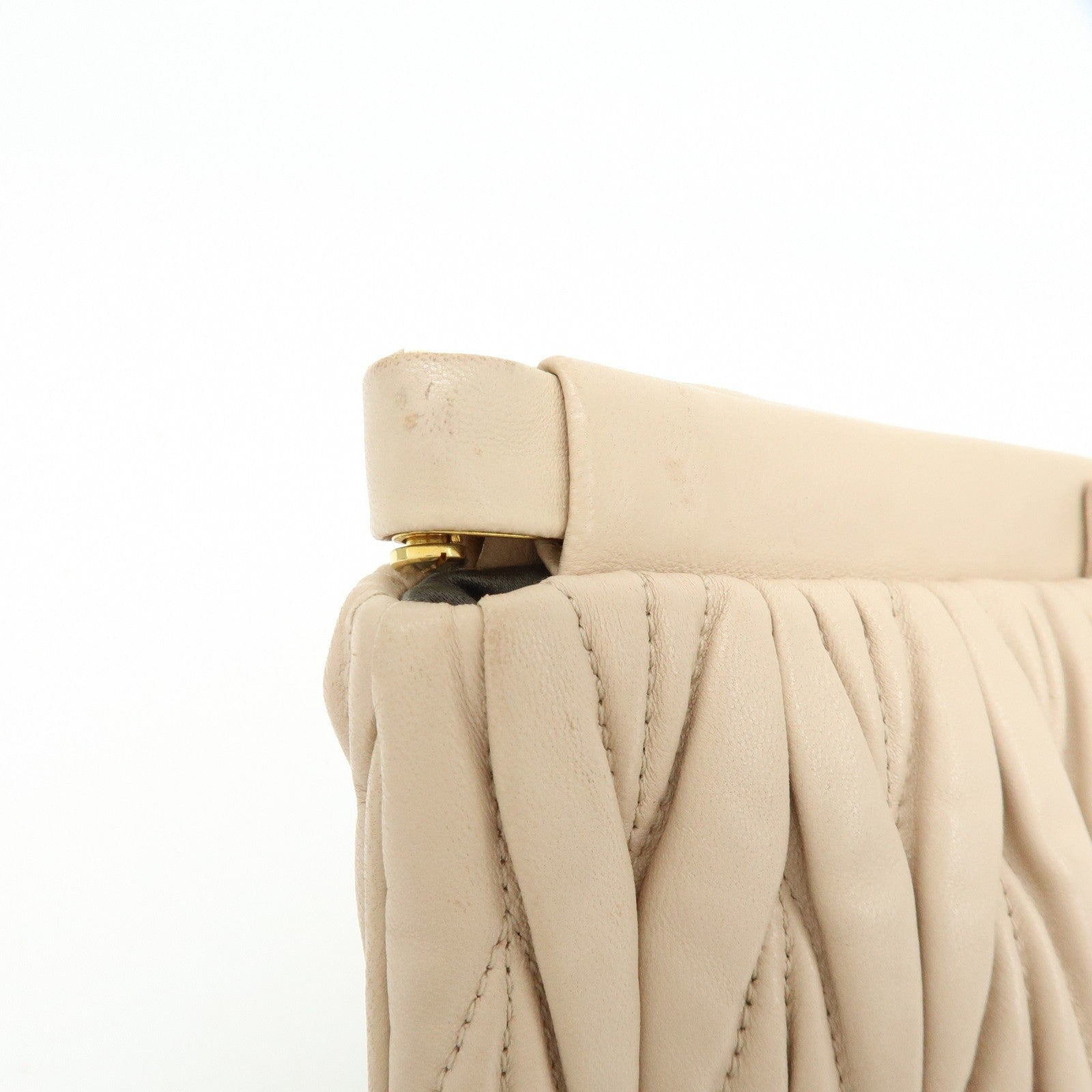 Miu Miu Clutch Bag - Beige, Nappa Leather