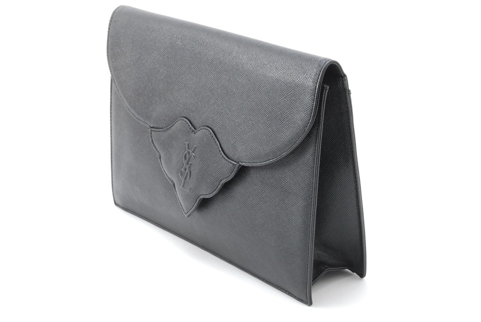 Saint Laurent Clutch Bag - Black, Leather Calfskin 